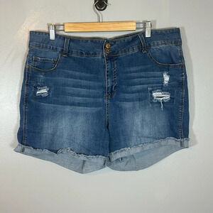 True Craft Distressed Denim Shorts Women’s Size 20